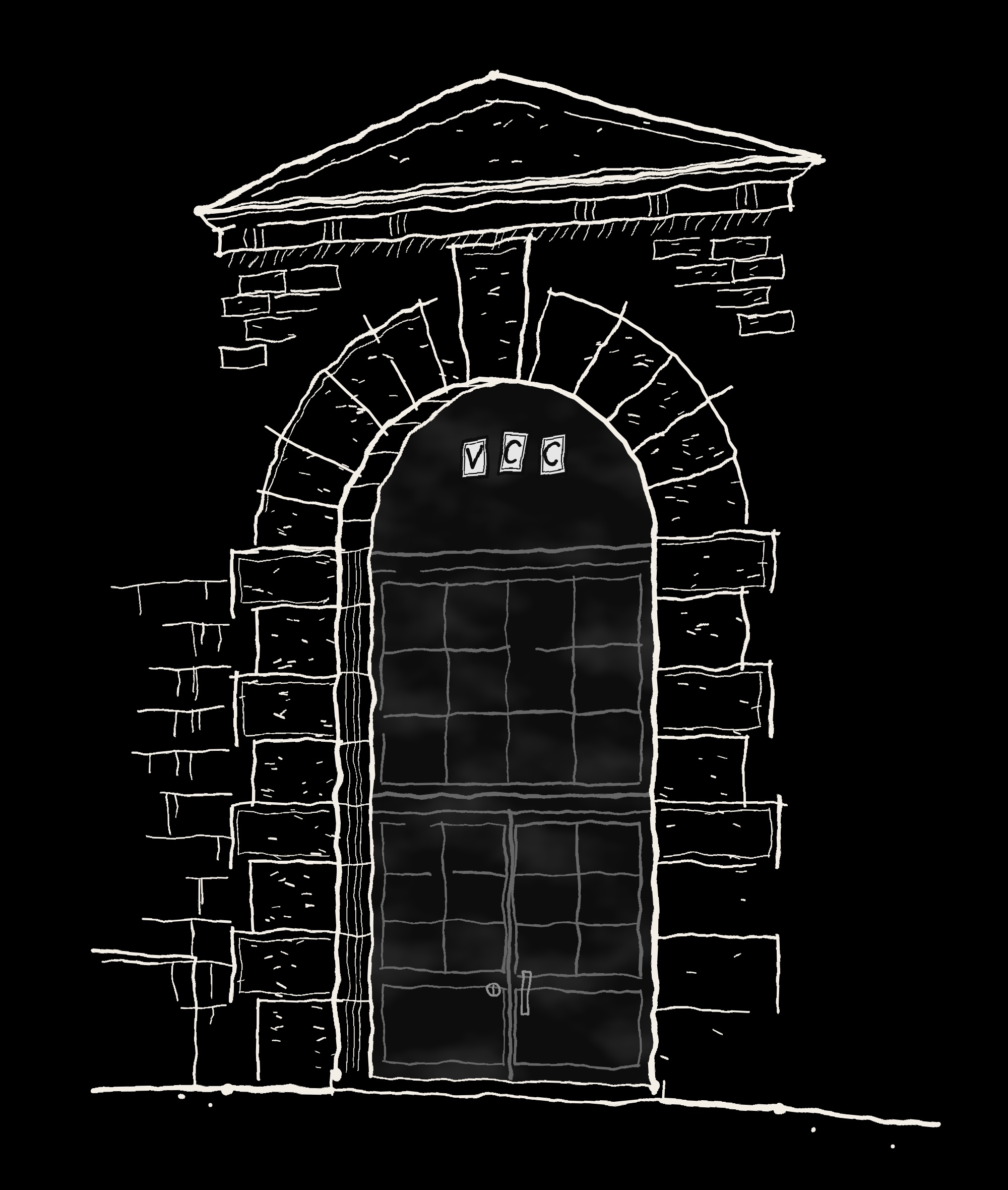 The new VCC black door artwork with the number 59